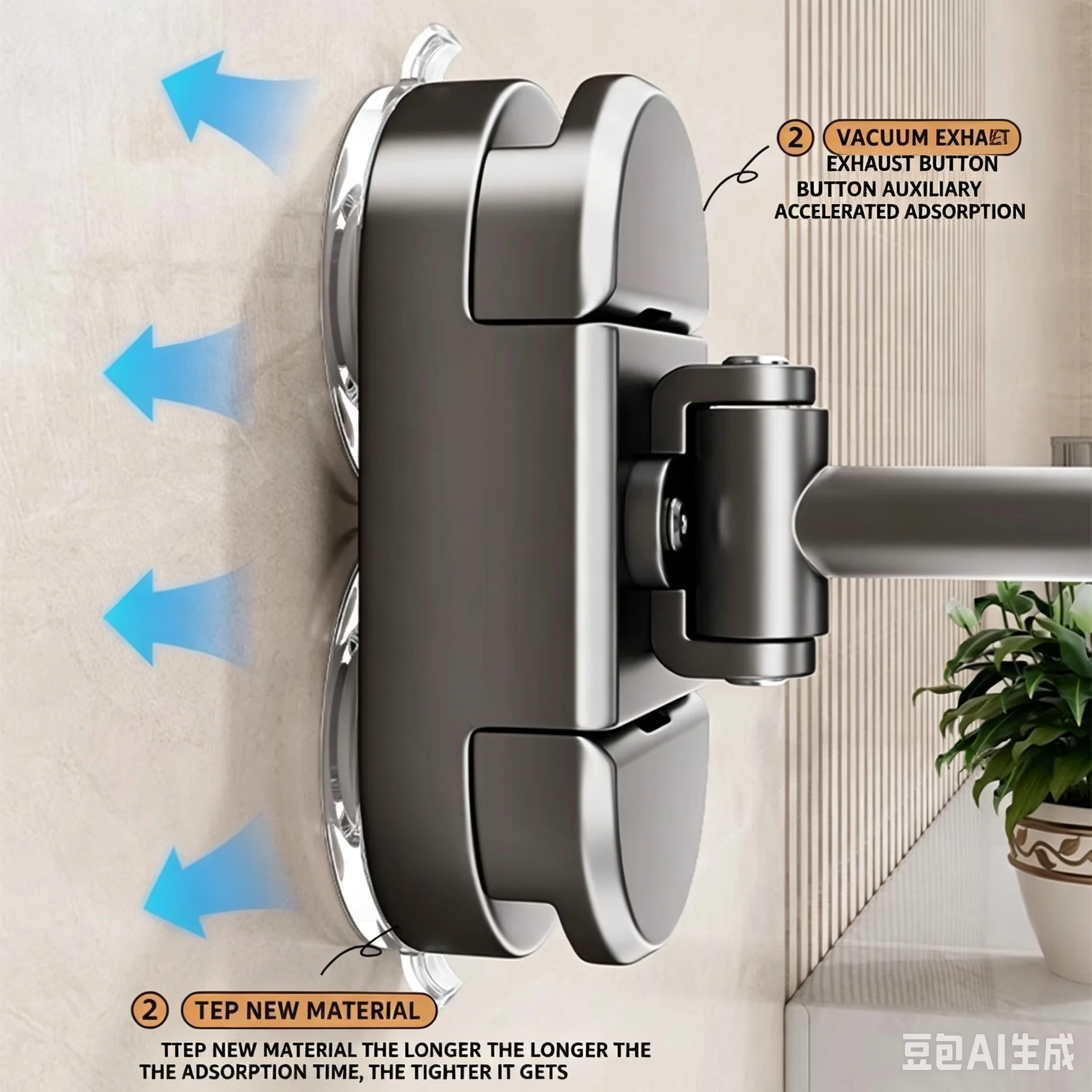 6In 8In Bathroom suction cup mirror wall hanging telescopic folding mirror rotatable magnifying beauty mirror