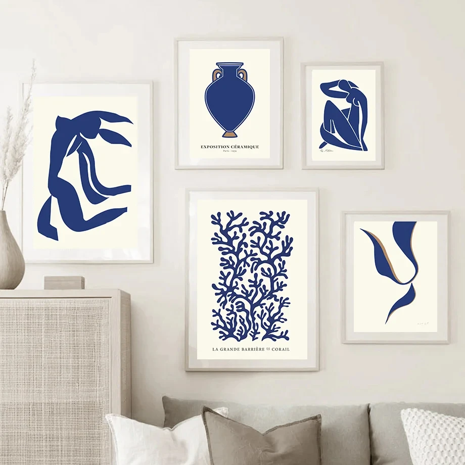 Retro Matisse Girl Coral William Abstract Nordic Posters And Prints Wall Art Canvas Painting Wall Pictures For Living Room De