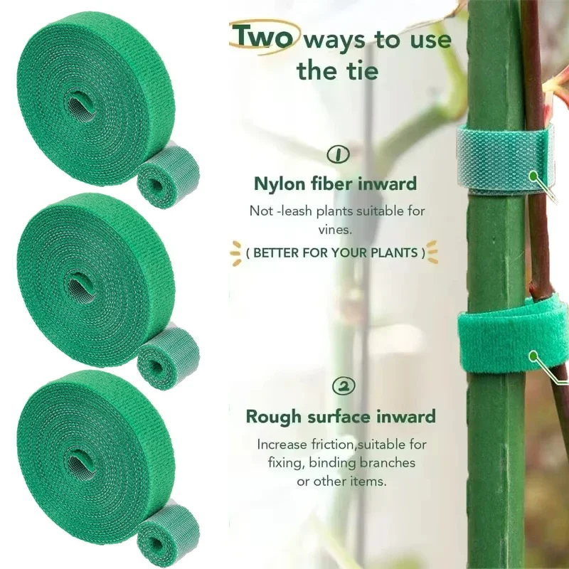 5M/25M Green Garden Twine Plant Ties Nylon Plant Bandage Garden Hook Loop Bamboo Cane Wrap Support Black Home Garden Accessories