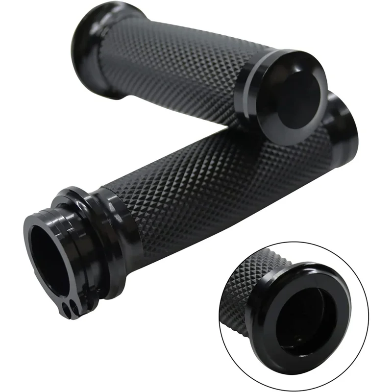 Universal 1In 25Mm Hand Grips Motorcycle Handle Bar Handlebar for Harley Touring Sportster 883 1200 XR for Suzuki Black
