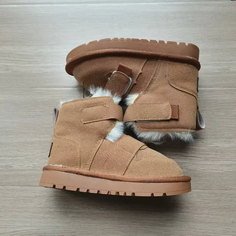 

Роскошные детские зимние ботинки, женские зимние ботинки, обувь для девочек среднего возраста с плюшевой толстой хлопковой обувью -40, теплая детская обувь, обувь для мальчиков