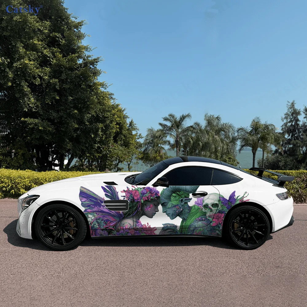 

Панк-демон Фея, боковая наклейка на автомобиль, ПВХ, самоводонепроницаемая палочка, яркие автомобильные внешние аксессуары, декор, защитный подарок для любителей автомобилей