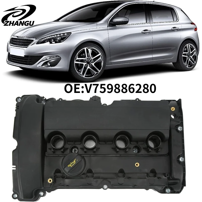 Tapa de Válvulas de Motor ZHANGU V759886280 de Plástico para Junta de Peugeot 207 Compact 208 GT 508 5008, 1 Pieza