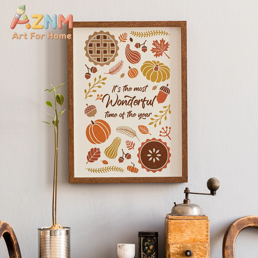 Home Office Cozy - Thanksgiving Motif Canvas Print Art Cozy