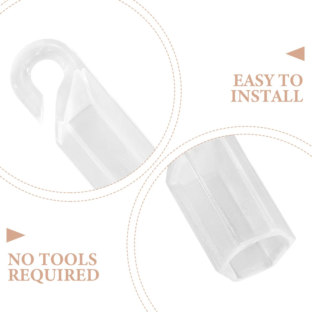 

24Pcs Blind Rod Hooks Clear Plastic Tilt Wand Tip Replacement Curtain Rod Parts Blinds Accessory Blind Wand Hooks