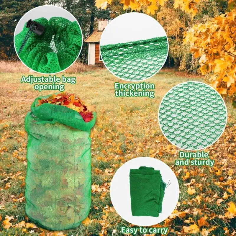 12PD Tall Capacity Cord Garden Waste Bags Pack of 3 Tear Resistant Net Plan