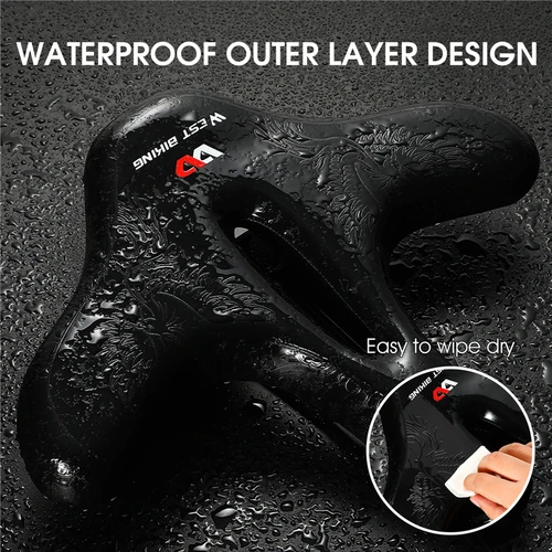 Imagen 2 del producto WEST BIKING-cojín para asiento de bicicleta, cómodo sillín de bicicleta, montar en bicicleta de montaña, cojín para asiento de trasero grande, piezas de bicicleta