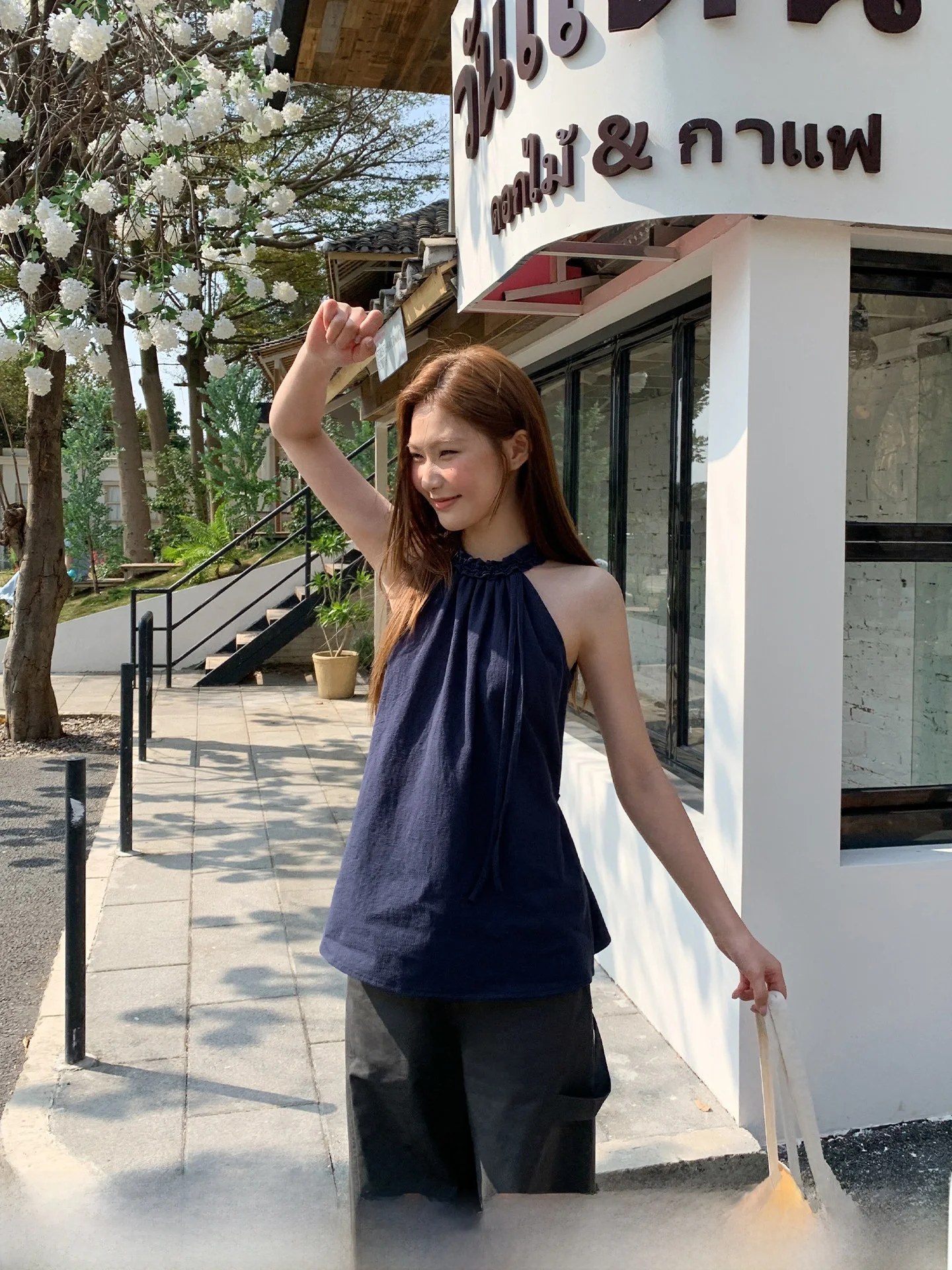 

Повседневная женская свободная рубашка без рукавов из 100% хлопка с воротником-рюшем и декором в виде грибов, для ежедневной носки