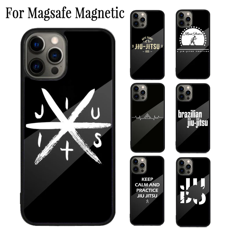 my heart beats for jiu jitsu Magnetic Phone Case For iPhone 16 15 14 Plus 13 12 Mini 11 Pro Max Magsafe Wireless Charging Cover