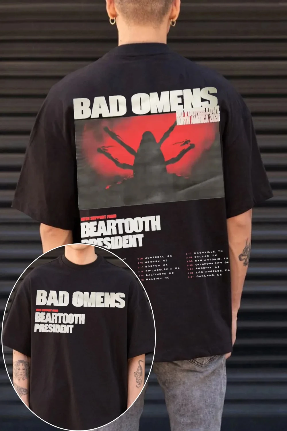 Hot Limited Bad Omens Band Mens Womens Cotton Tees Summer Casual Short Sleeve Round Neck Clothing Loose Tops Trend Unisex Tee view 5