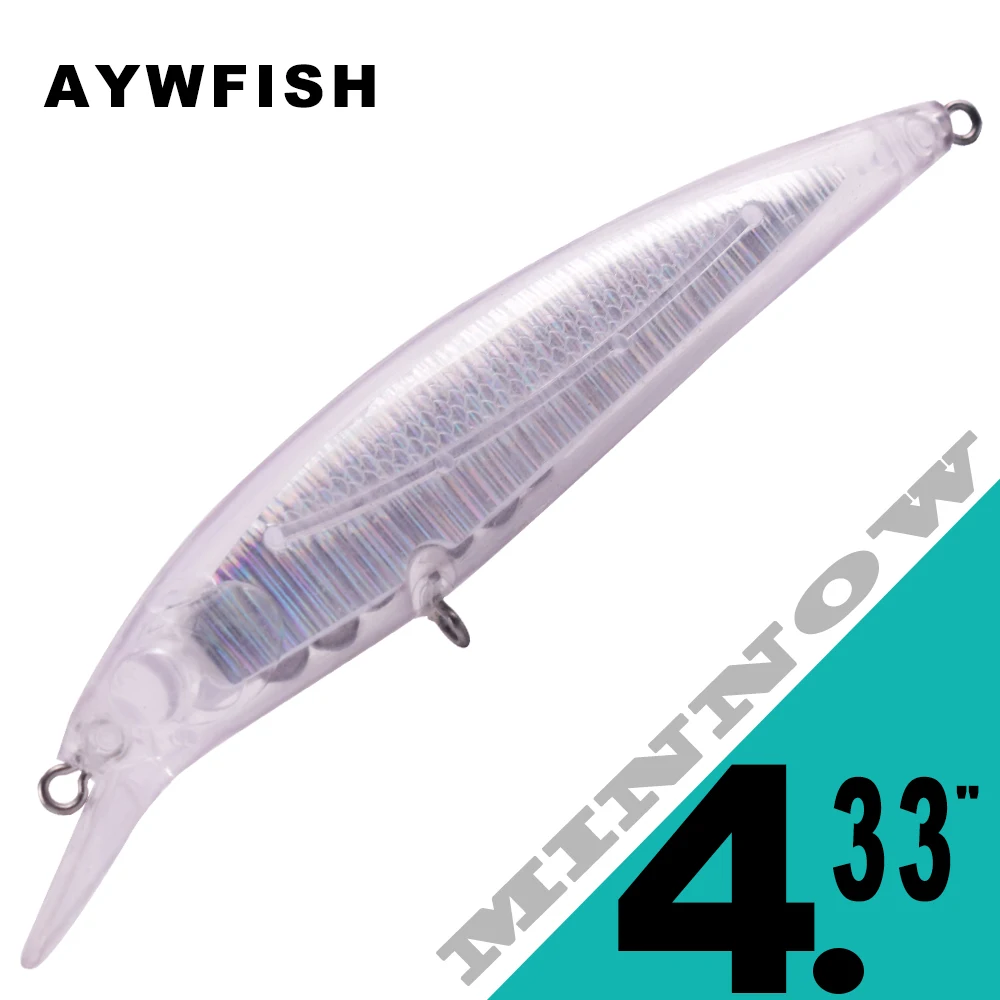 

AYWFISH 10 шт. заготовки в форме гольяна, призма, вставка, 11 см, 12,3 г, плавающий Рыбка, жесткая пластиковая приманка в виде гольяна, Неокрашенная приманка для рыбной ловли, сделай сам
