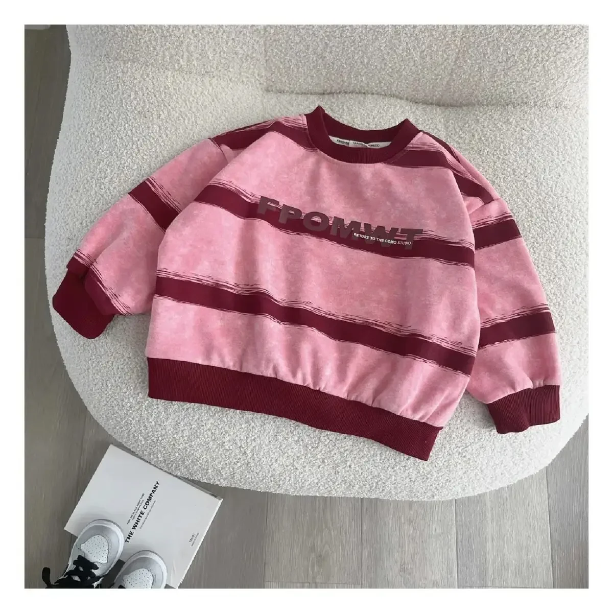 Kids Hoodies New Spring 2025 Fashion Baggy Striped Korean Simple Style Baggy