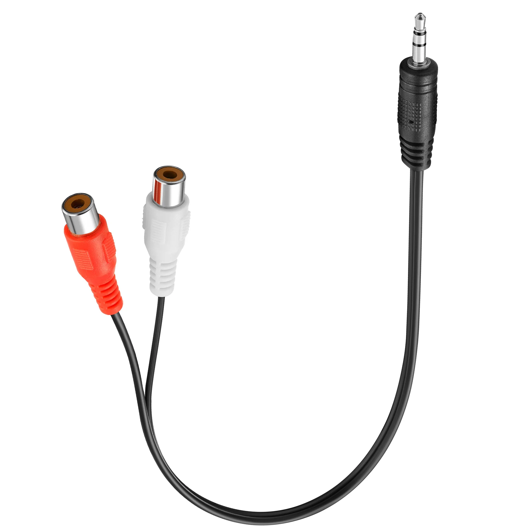 Bochara 30cm 3.5mm Stereo Aux Male to 2 RCA Female Audio Splitter Cable No Shielded