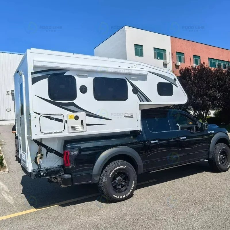 Premium Fiberglass Hard Top Truck Camper Multi Functional Configuration Custom Size for All Pickup Trucks Mount on Rear Bed
