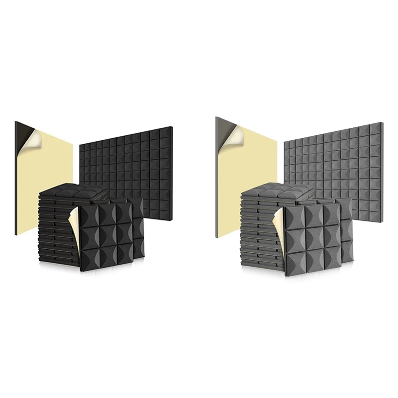 24 Pack Mushroom Acoustic Foam Panels, Self-Adhesive Acoustic Foam Panels,Absorbs Noise Reduction,For Music Studio