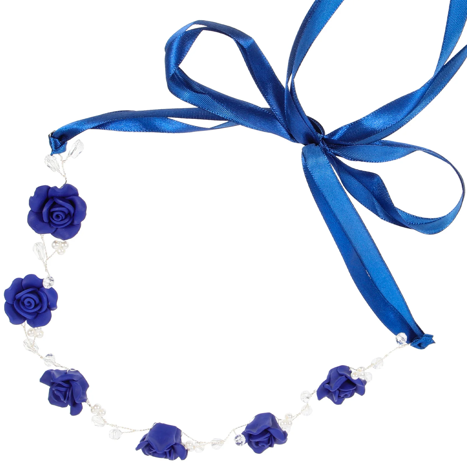 

Blue Rhinestone Wedding Hairband Exquisite Bridal Headband Navy Wedding Hair Accessories Bridal Headpieces