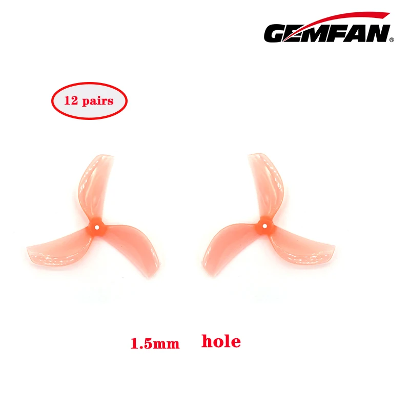 12Pairs Gemfan 45mm 2Blade / 3Blade PC Propeller T-Mount 1mm 1.5mm for FPV Freestyle Tinywhoop Drones DIY Parts