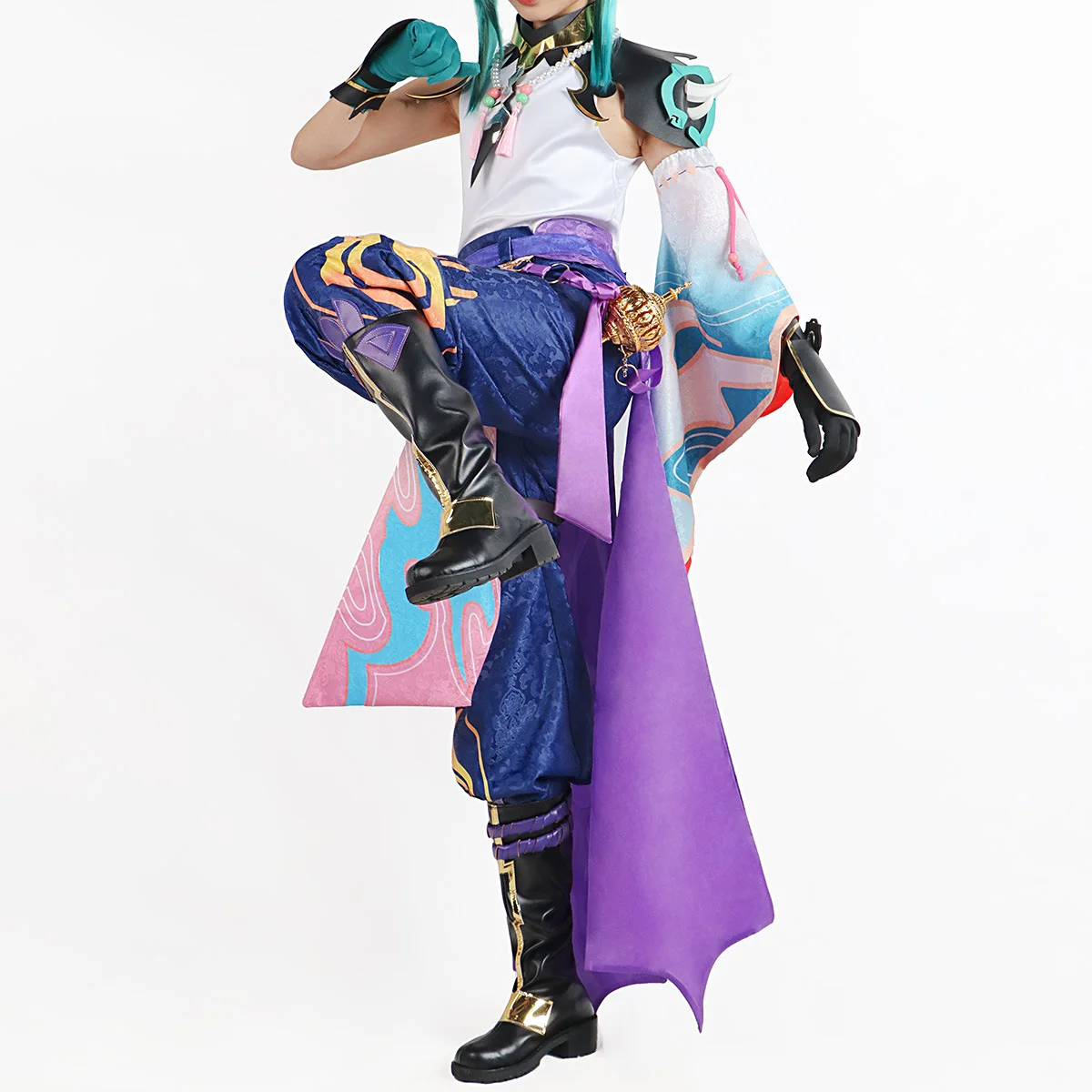 Xiao kostium do zabawy w stylu Cosplay Anime Genshinimpact karnawałowy strój impreza z okazji Halloween gra mundurek zestaw dla mężczyzn peruka