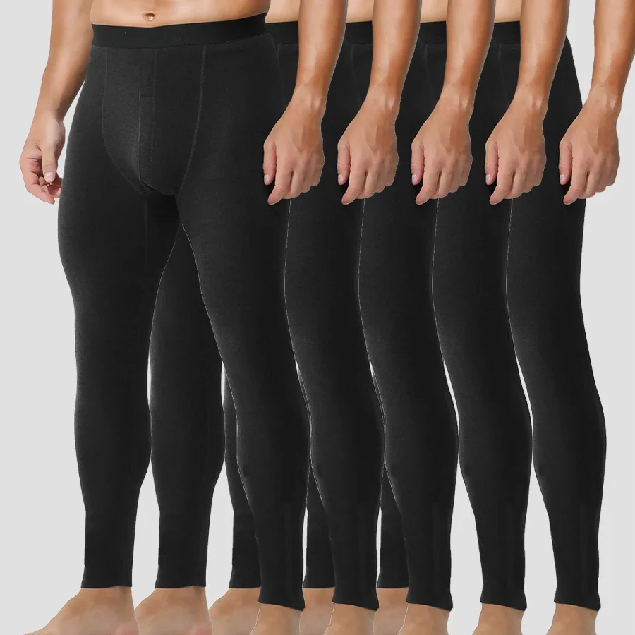 

5PCS Men's fleece - lined and thickened thermal pants. They are used for cold - proof underwear in autumn and winter