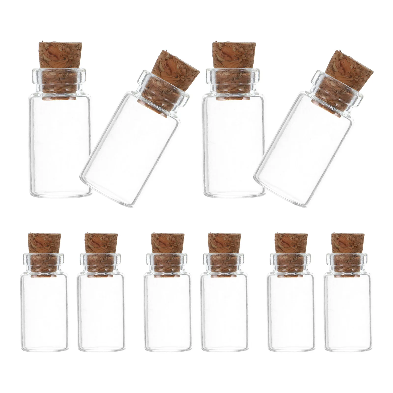 12Pcs Meticulously Handcrafted Mini Glass Wishing Bottles Wooden Stoppers Multi Functional Decorative Storage Jars Tiny Glass