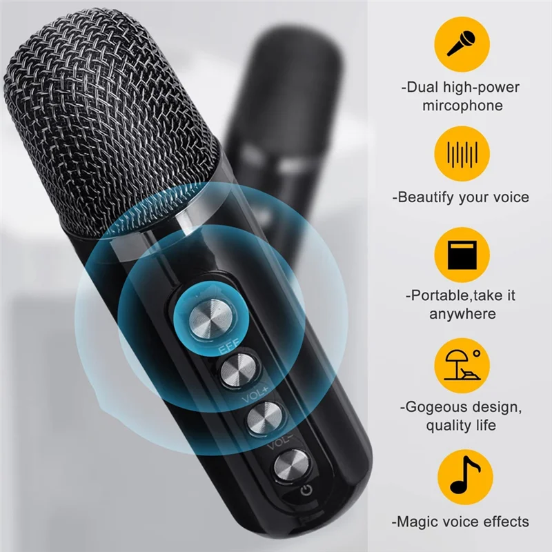 N96R Family KTV Audio Set Dual Wireless Microphone Integrated Machine Outdoor Portable Karaoke Bluetooth Speaker Box Accessories