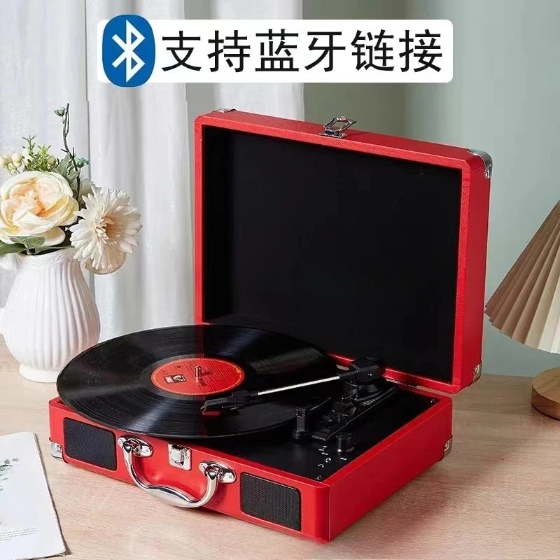 Suitable for Portable Retro Turntable with Built-in Speakers Vintage Bluetooth Record Player