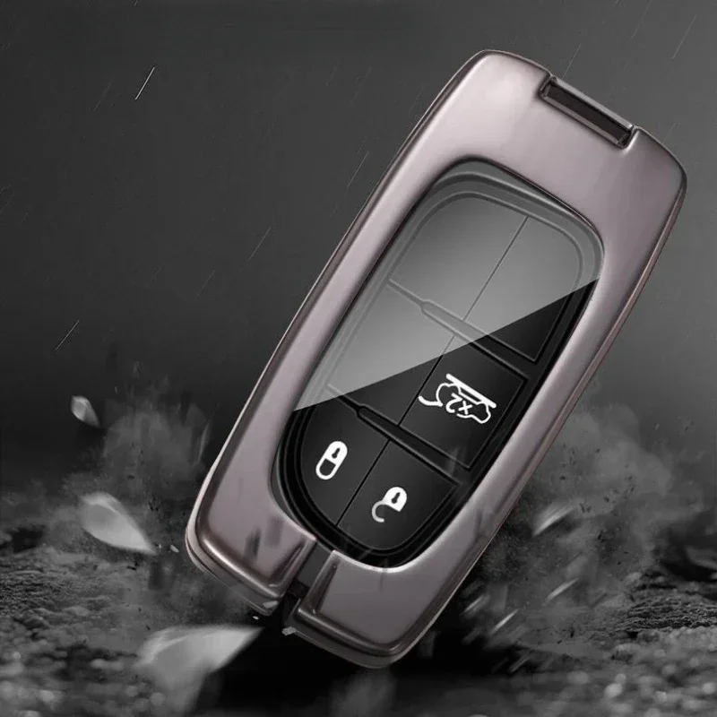 

Zinc Alloy Gun Color Car Key Case Keyless Cover Key Shell Car Accessories For Jeep Wrangler Compass Cherokee Commander Renegade