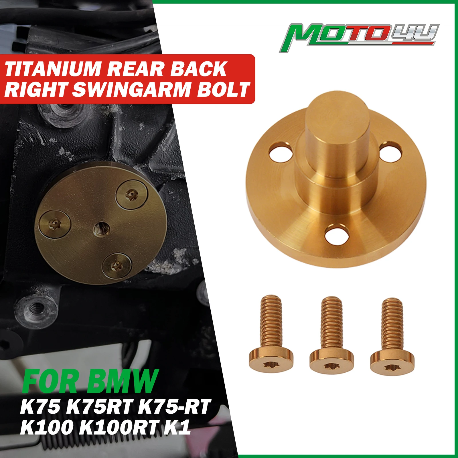 Para bmw k75 k75rt K75-RT k100 k100rt k1 titânio traseiro direito braço oscilante parafuso suspensão pivô eixo pino modificação da motocicleta