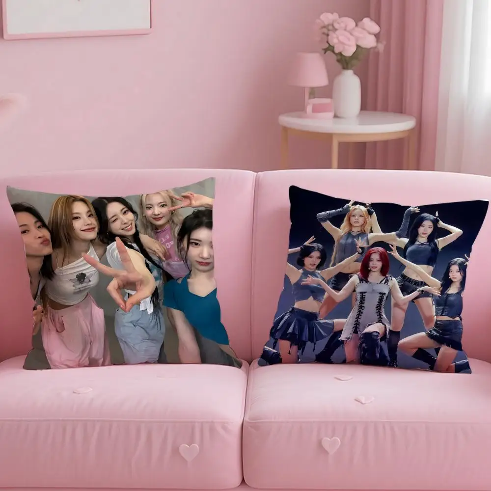 Kpop Group ITZY Cushion Cover Soft & Easy-Wash Pillow Case – Versatile for Couch, Bed, Travel and Office