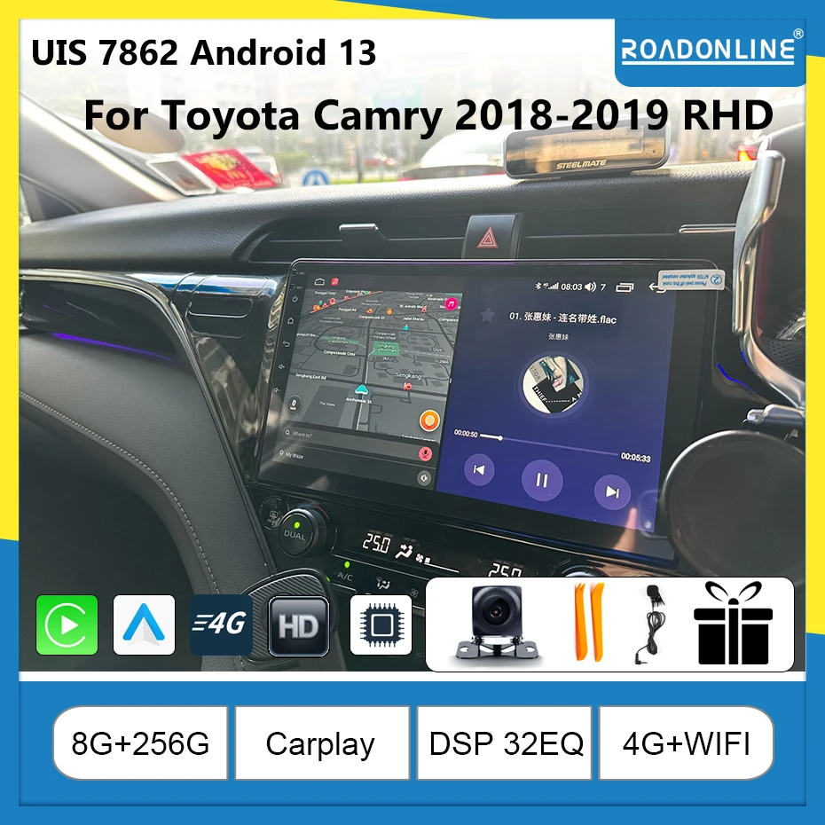 

For Toyota Camry 2018-2019 RHD Octa Core 8+256G 10.1 inch Car Multimedia Player Stereo Receiver Radio Car radio with screen