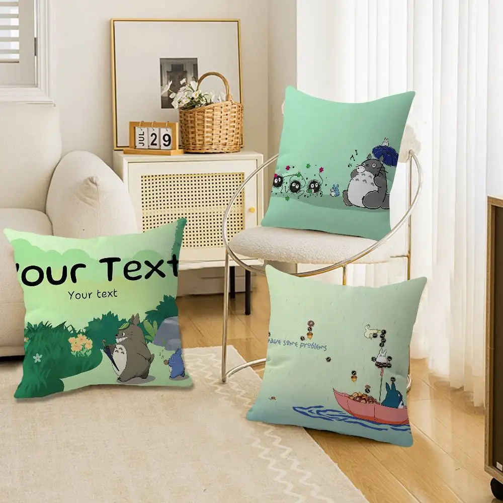 Anime M-My N-Neighbor T-Totors Cushion Cover Car Throw Pillow Case For Sofa Car Christmas Gift 40x40cm 45x45cm