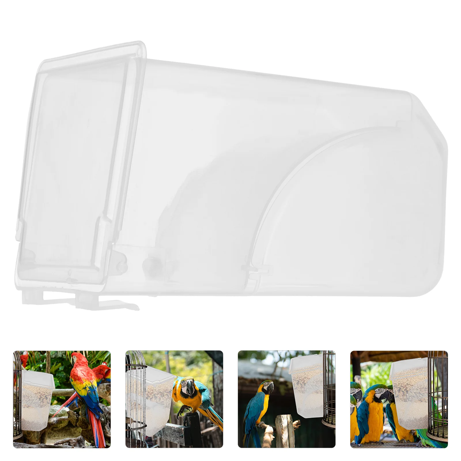

Bird Cages Pigeon Feeder Food Dispenser Hanging Parrot Plastic Birds White Supplies Bowls for