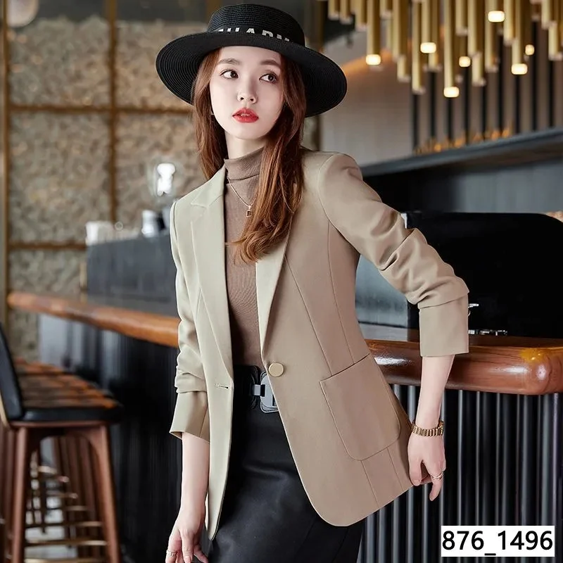 

Women Fashion Solid Blazer Outwear Autumn Long Sleeve Shirt Casual OL Work Blouse Female Buttons Tops Elegant Lady Suits