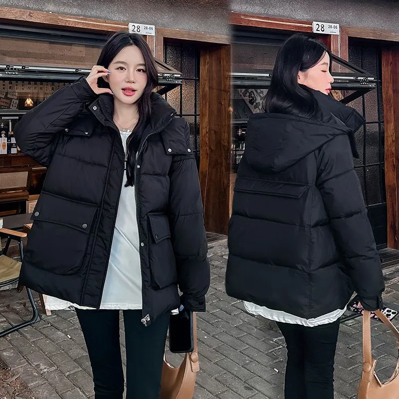 2025 New Winter Women's Eiderdown Cotton Short Coat Thick Warm Cotton Padded Female Students Loose Jacket Bread Korean Overcoat