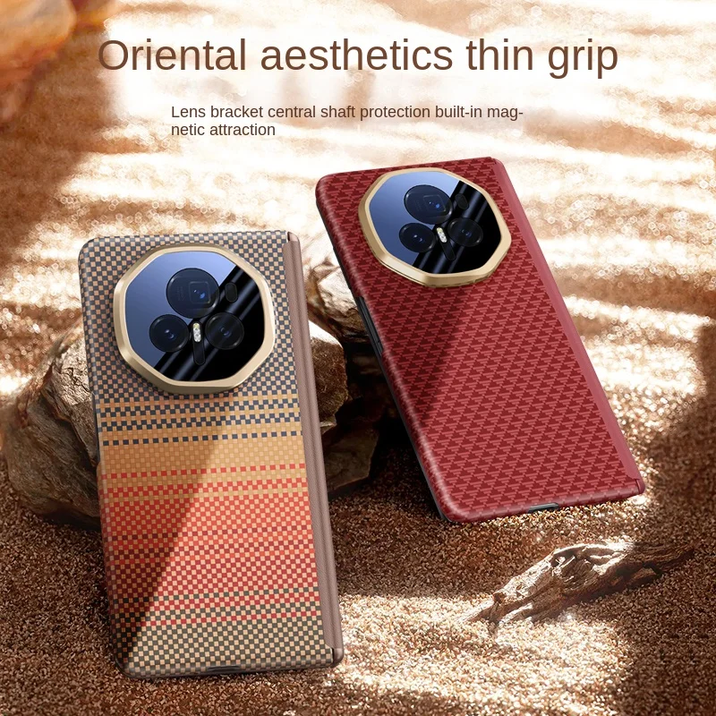 

Для Honor Magic V3 Vs3 Line текстурированное тонкое волокно с металлическим кронштейном для объектива, устойчивый к падению и отпечаткам пальцев чехол для телефона