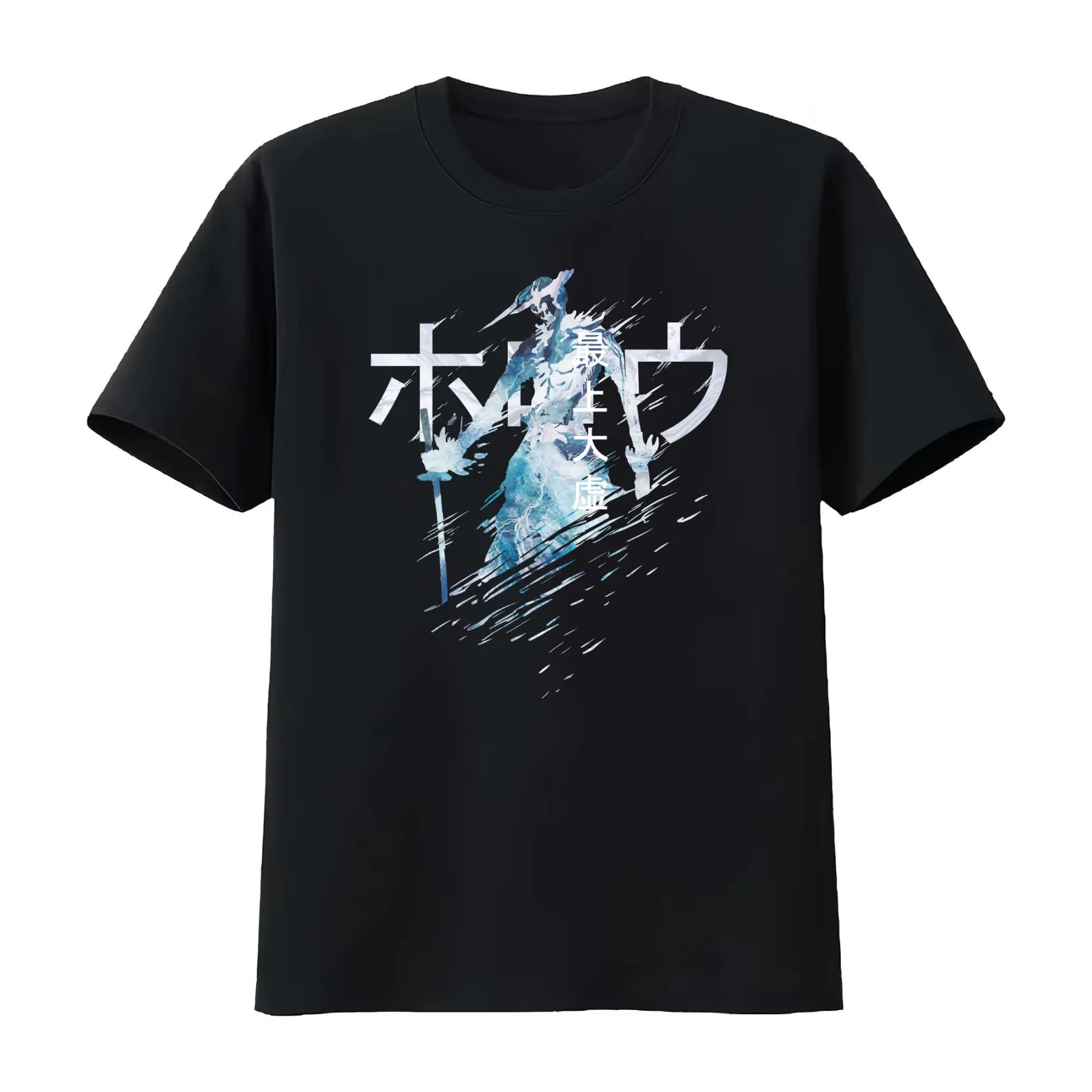 Hollow Moon Fang T-Shirt Summer Casual Cotton Tee Oversized Streetwear Tops Vintage Graphic Print Loose Fit Short Sleeve