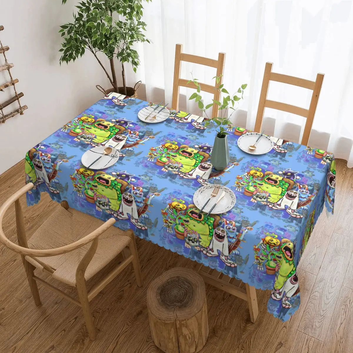 My Singing Monsters Characters Tablecloth Restaurant Kitchen Rectangular Tablecloth Tablecloth Outdoor Dining Table Cover