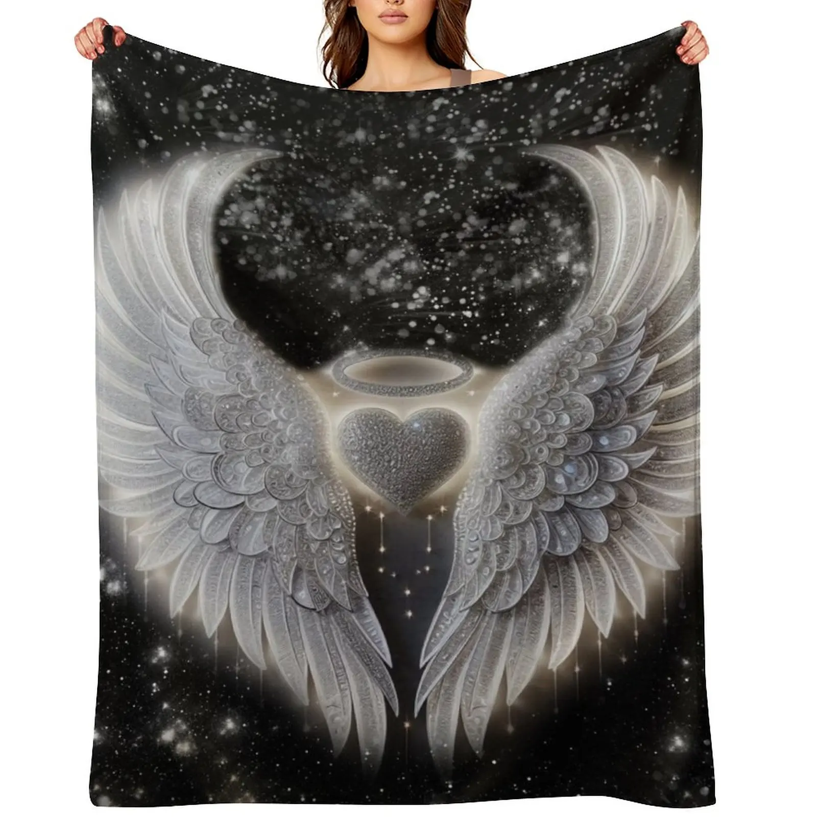ANGEL WINGS Throw Blanket Polar Custom sofa bed Cute Plaid Blankets