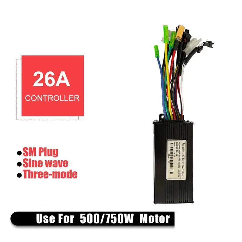 High Quality 24V 36V 48V 500W 750W Three-Mode 9 Tubes 26A Controller Throttle Brake Kit With LED SW900 Display E-Bike Parts