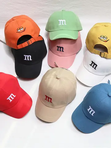 Solid Color Letter Baby Baseball Cap Simple Embroidered Peaked Hat for Toddler Boy Girl Summer Adjustable Kids Sun Hats