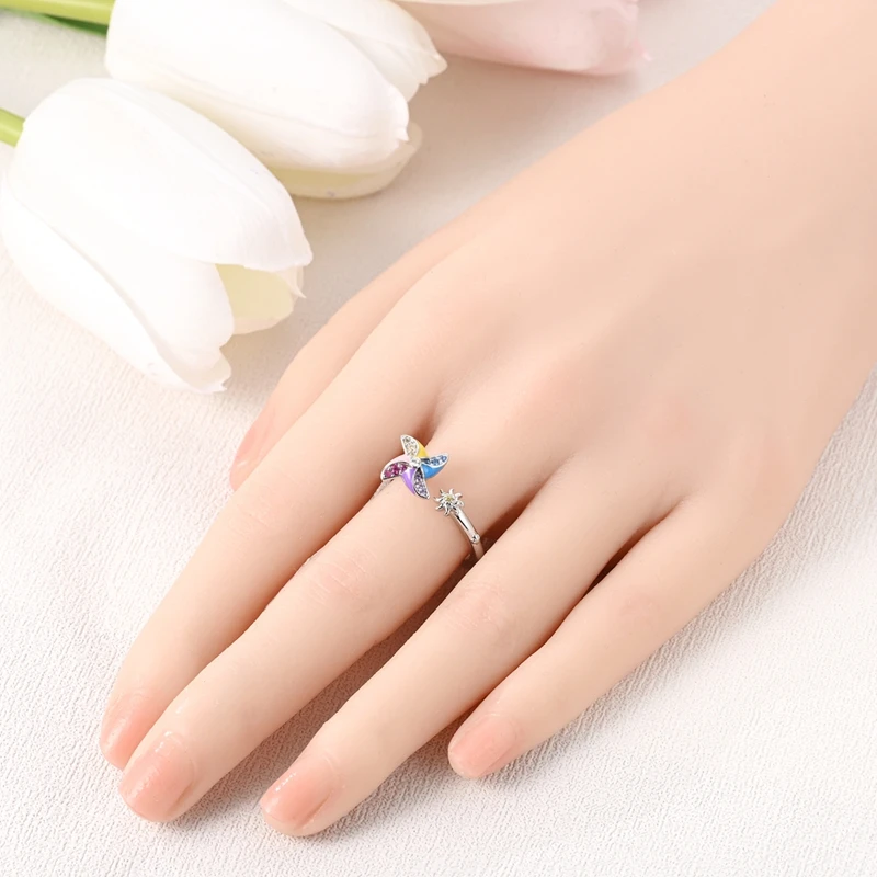 Verstellbare Ringe aus 925er-Sterlingsilber, Meerjungfrau, Flügel, Drache, Sonnenblume, Tulpe, offene Ringe für Frauen, weiblich, origineller Verlobungsschmuck – Detail 22