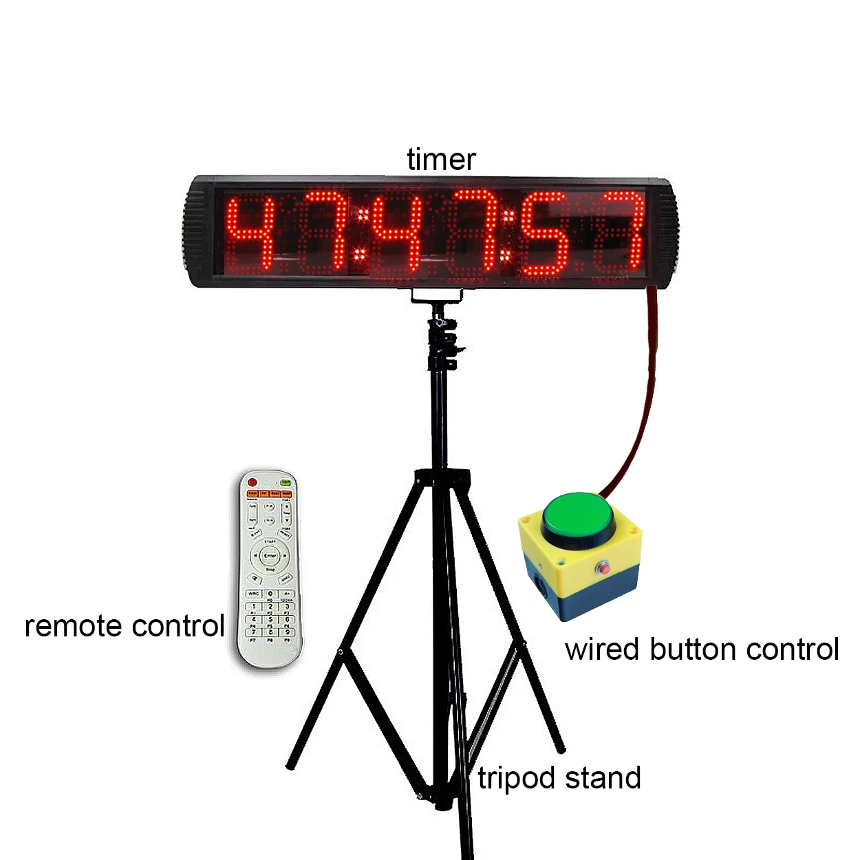 Marathon-Uhr für den Außenbereich mit LED-Ziffern, Countdown/Count Up, Lauf- und Event-Timer, rote