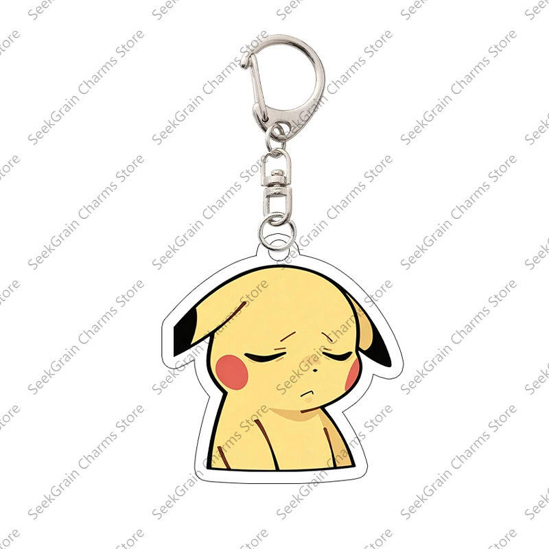 Kawaii Expression Series Pocket Monsters Acrylic Keychain Backpack Pendant Anime Cartoon Accessories Decoration Birthday Gift