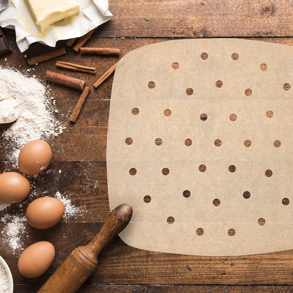 

200 Sheets Air Fryer Paper Liner Perforated Baking Tray Oven Heat Resistant Non Stick Parchment Food Grade Safe Disposable Pan