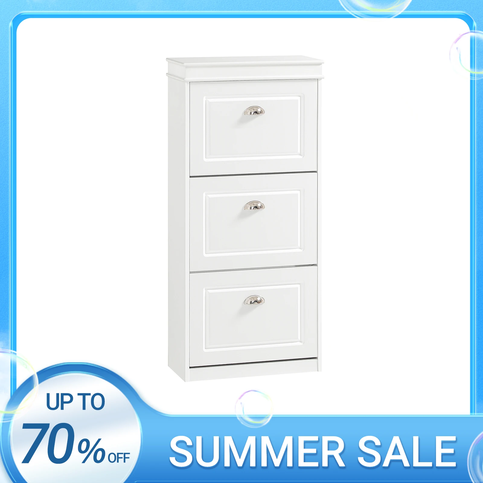 SoBuy FSR94 armoire à chaussures, étagère à chaussures avec 3 rabats, étagère à chaussures avec 6 étagères, commode à chaussures, étagère à chaussures