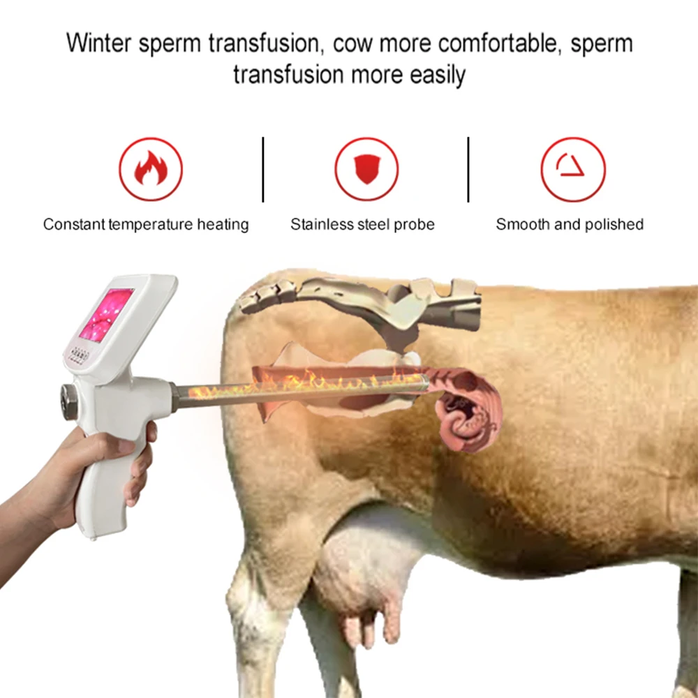 Imagem -02 - Pistola de Inseminação Artificial Visual Bovinos Cavalos Vaca Ferramentas de Criação Veterinária Endoscópio de Fazenda de Pecuária Inseminação de Esperma ai