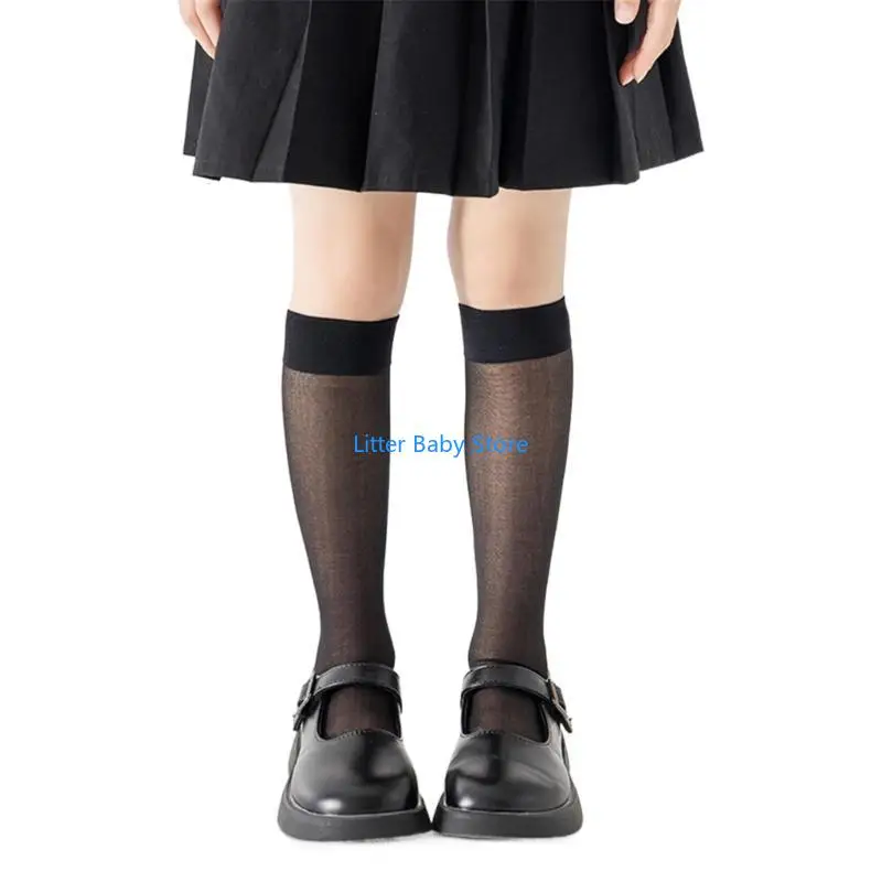 N80C Girl Stockings Thigh High Stockings Fashion Socks Breathable Long Socks