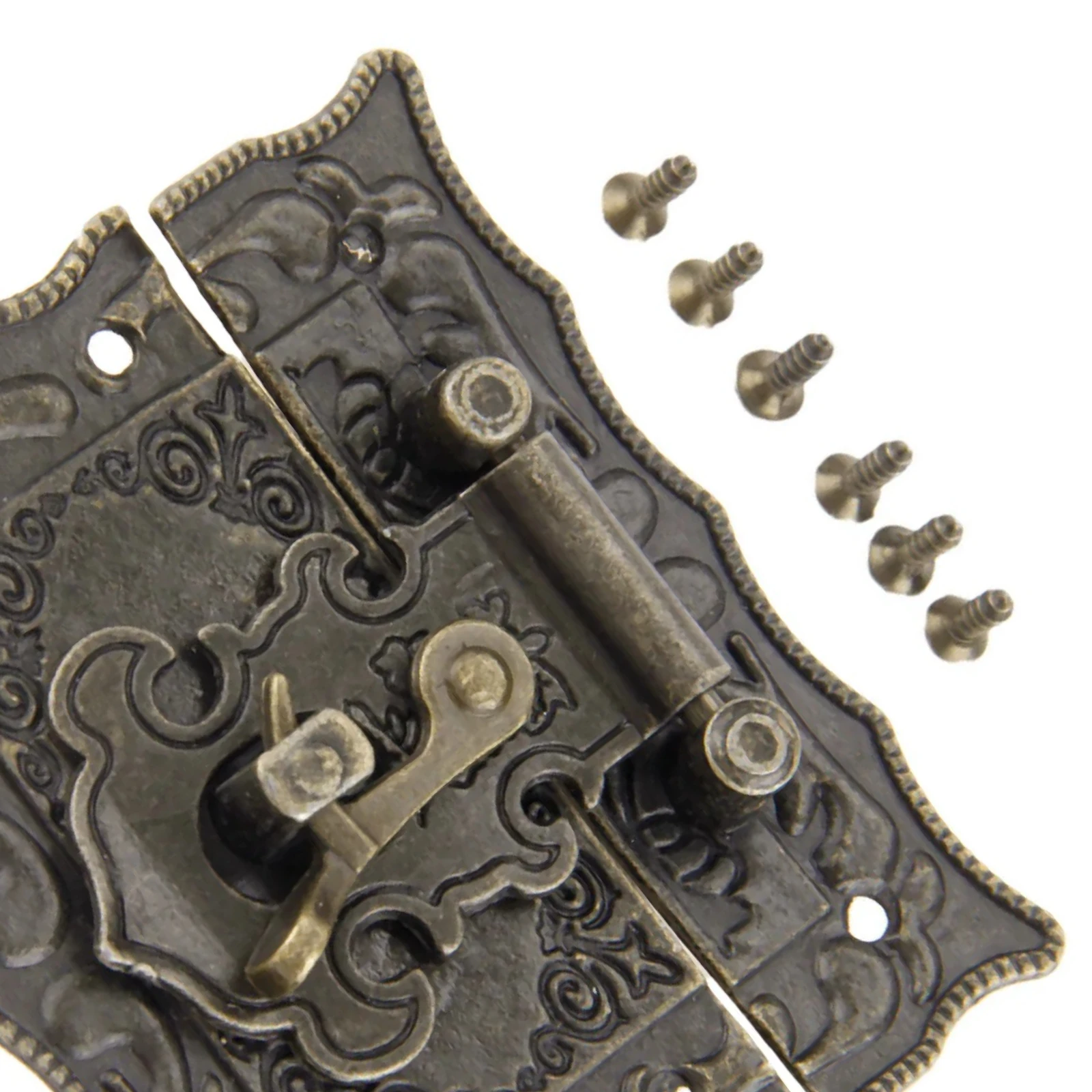 1PC 51/67mm Antique Bronze Box Latch Clasp With Screws For Wooden Jewelry Boxes Toolbox Hardware Latch Hook Decorative Durable