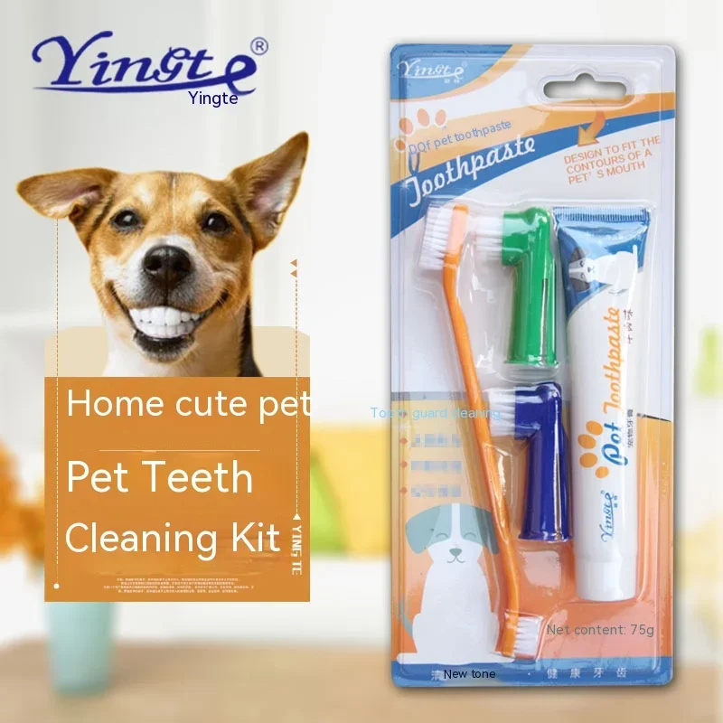 

Small Pet Toothpaste Set Cat and Dog Oral Cleaning Care Toothbrush Puppy Oral Care Pet Toothpaste Set Cat and Dog Cleaning