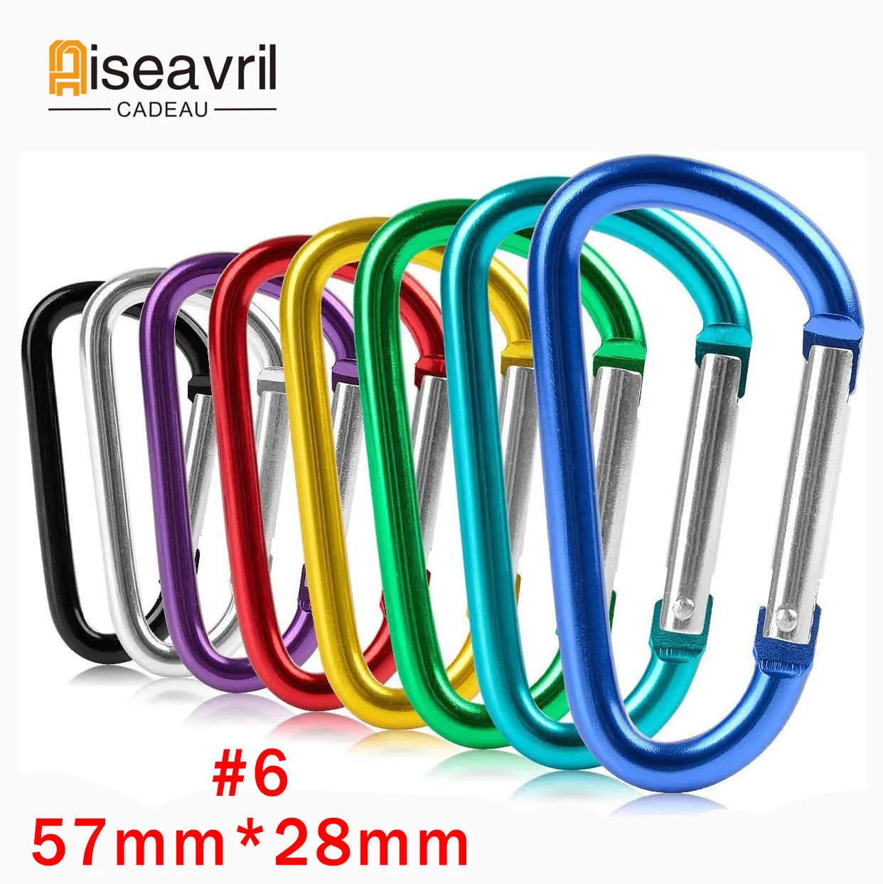 10pcs/lot Carabiner Travel Kit Camping Equipment Alloy Aluminum Survival Gear Camp Mountaineering Hook Camping Accessories 6#